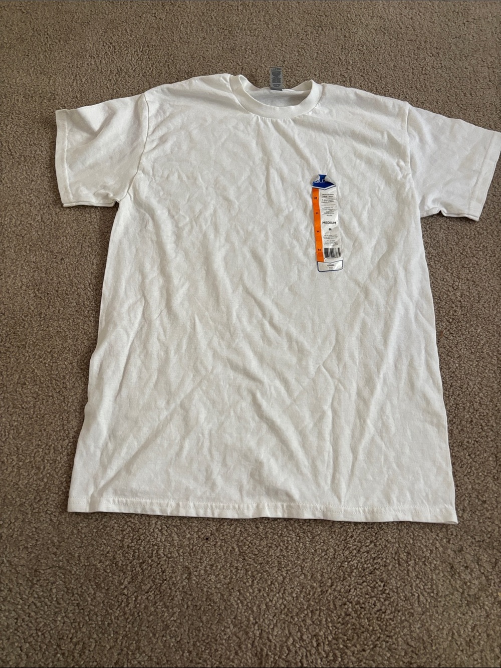 Gildan White Short Sleeve Crewneck T-Shirt side medium